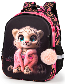 Ортопедичний шкільний рюкзак 6 в 1 для дівчинки School Standard 38х30х18 см з Тигром для молодших класів (SET 170-63)